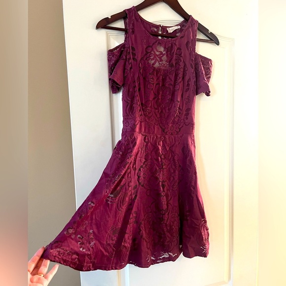 Altar’d State Mauve Lacey Nylon & Polyester Mid length Dress Women’s size XS - Picture 1 of 15